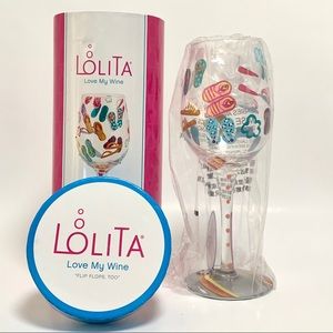 Lolita Designs 'Flip Flops Too' Wine Glass